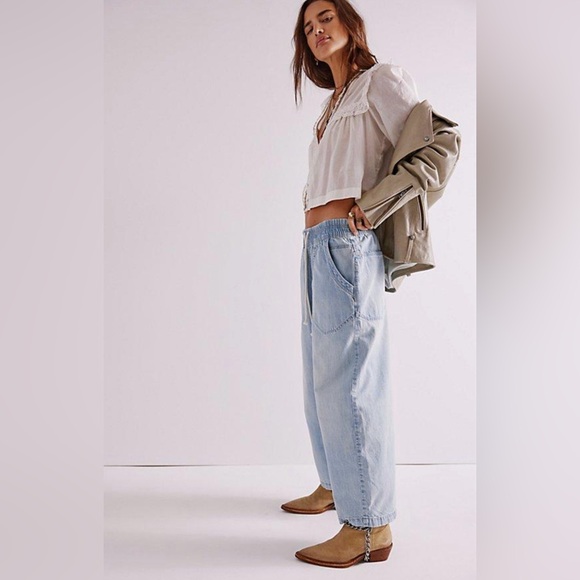 Free People Easy Peasy Pull-On Jeans in Piece Of Cake Size XS We The Free - Picture 3 of 12